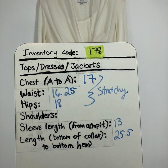 Reiss Ivory Tie twist Front Chiffon Layered 3/4 sleeve blouse size 0 - Picture 14 of 15